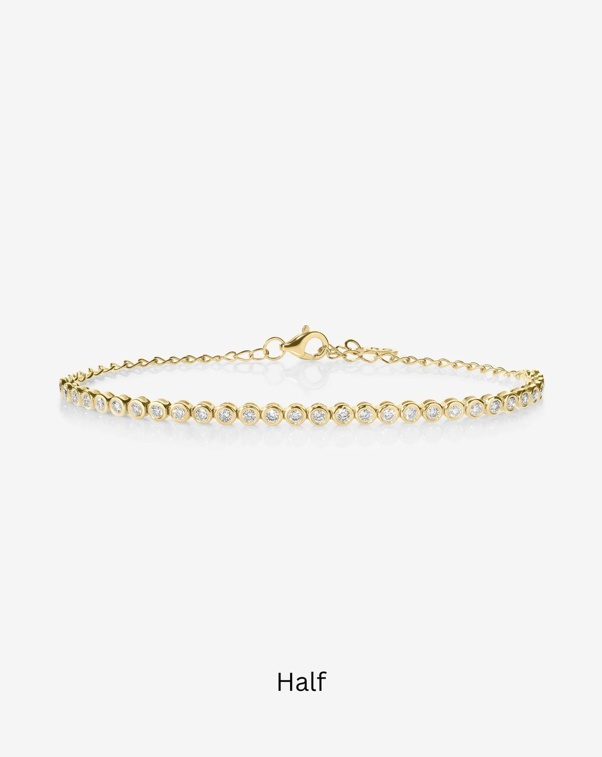 lab grown bezel set diamond station tennis bracelet with lobster clasp