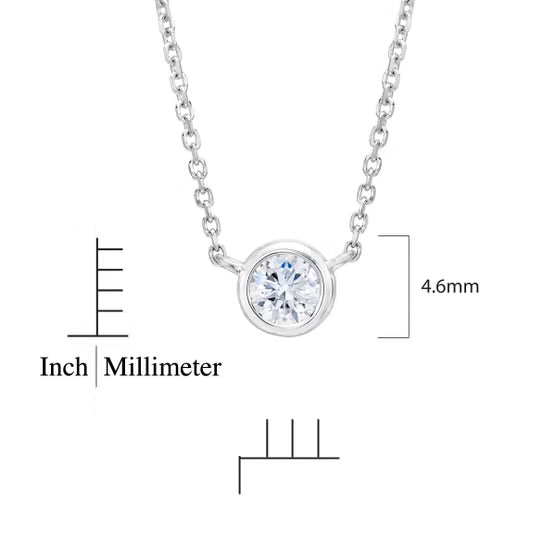 bezel set lab grown diamond solitaire pendant necklace