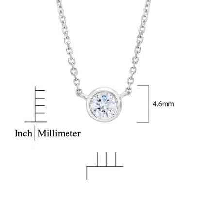 Bezel Set Lab Grown Diamond Solitaire Pendant Necklace