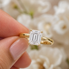 14K Gold 1 Carat Emerald Cut Lab Grown Diamond Solitaire Engagement Ring