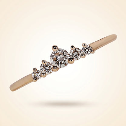 Graduated Five-Stone Diamond Tiara Band in Gold