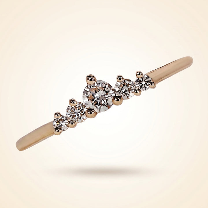 Graduated Five-Stone Diamond Tiara Band in Gold