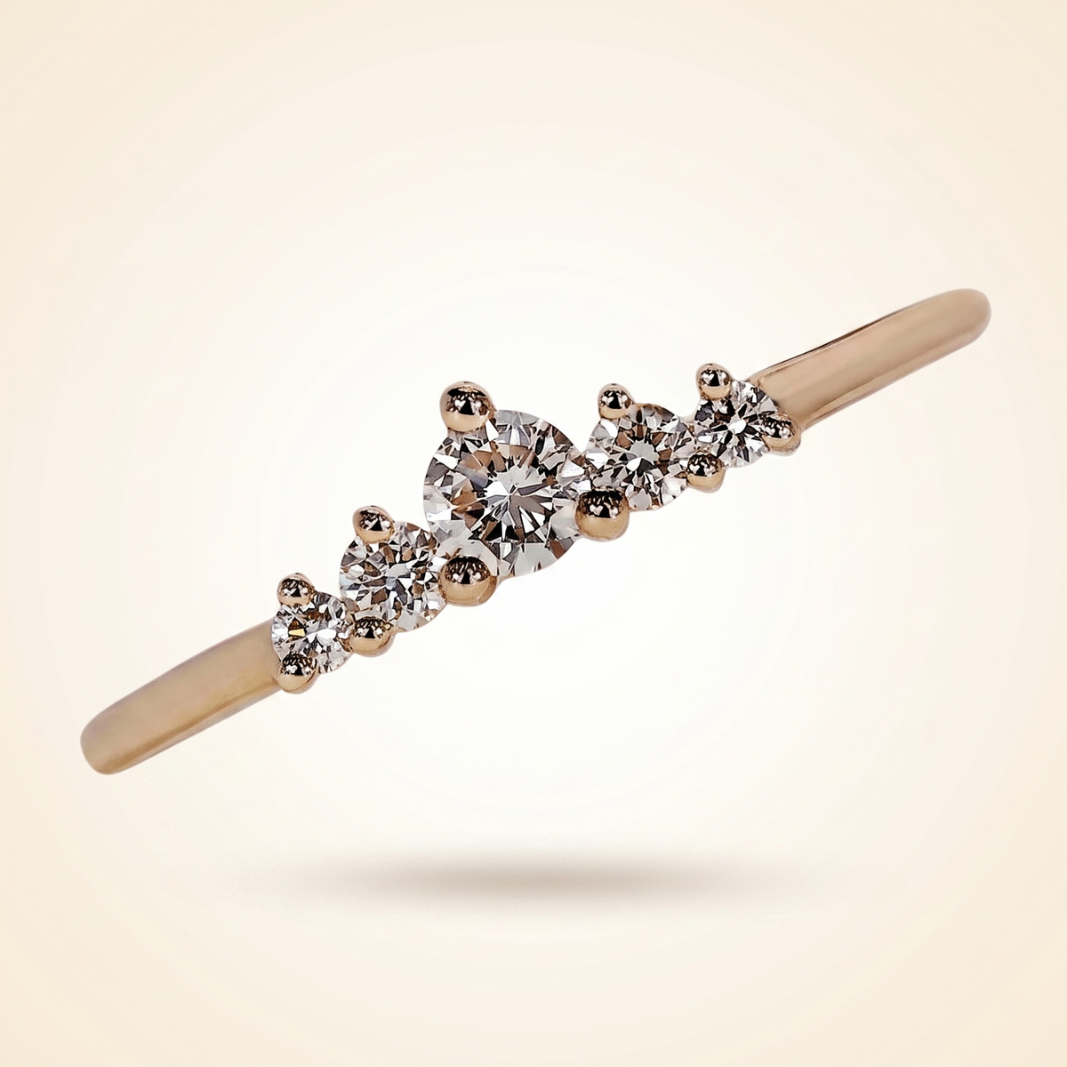 graduated five-stone diamond tiara band in gold
