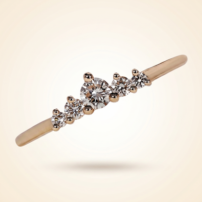 Graduated Five-Stone Diamond Tiara Band in Gold