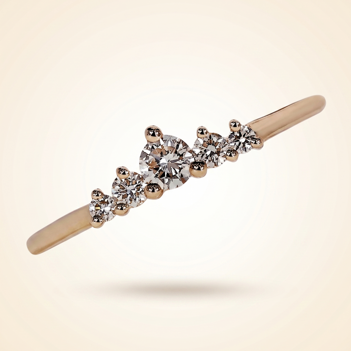 Graduated Five-Stone Diamond Tiara Band in Gold