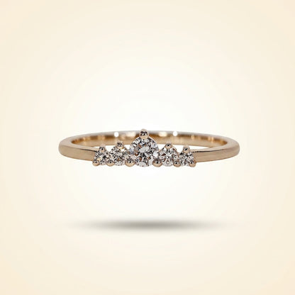 Graduated Five-Stone Diamond Tiara Band in Gold