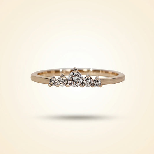 Graduated Five-Stone Diamond Tiara Band in Gold