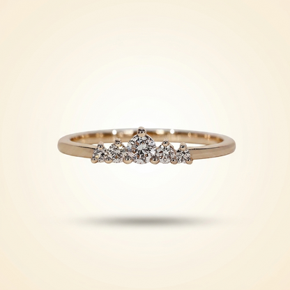Graduated Five-Stone Diamond Tiara Band in Gold