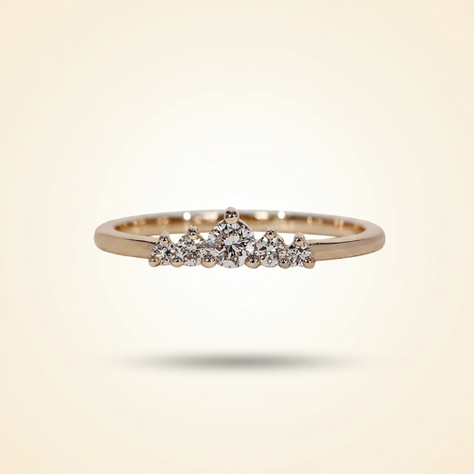 Graduated Five-Stone Diamond Tiara Band in Gold