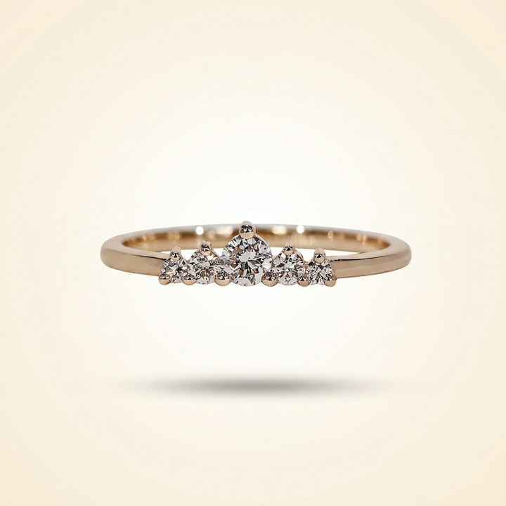 Graduated Five-Stone Diamond Tiara Band in Gold