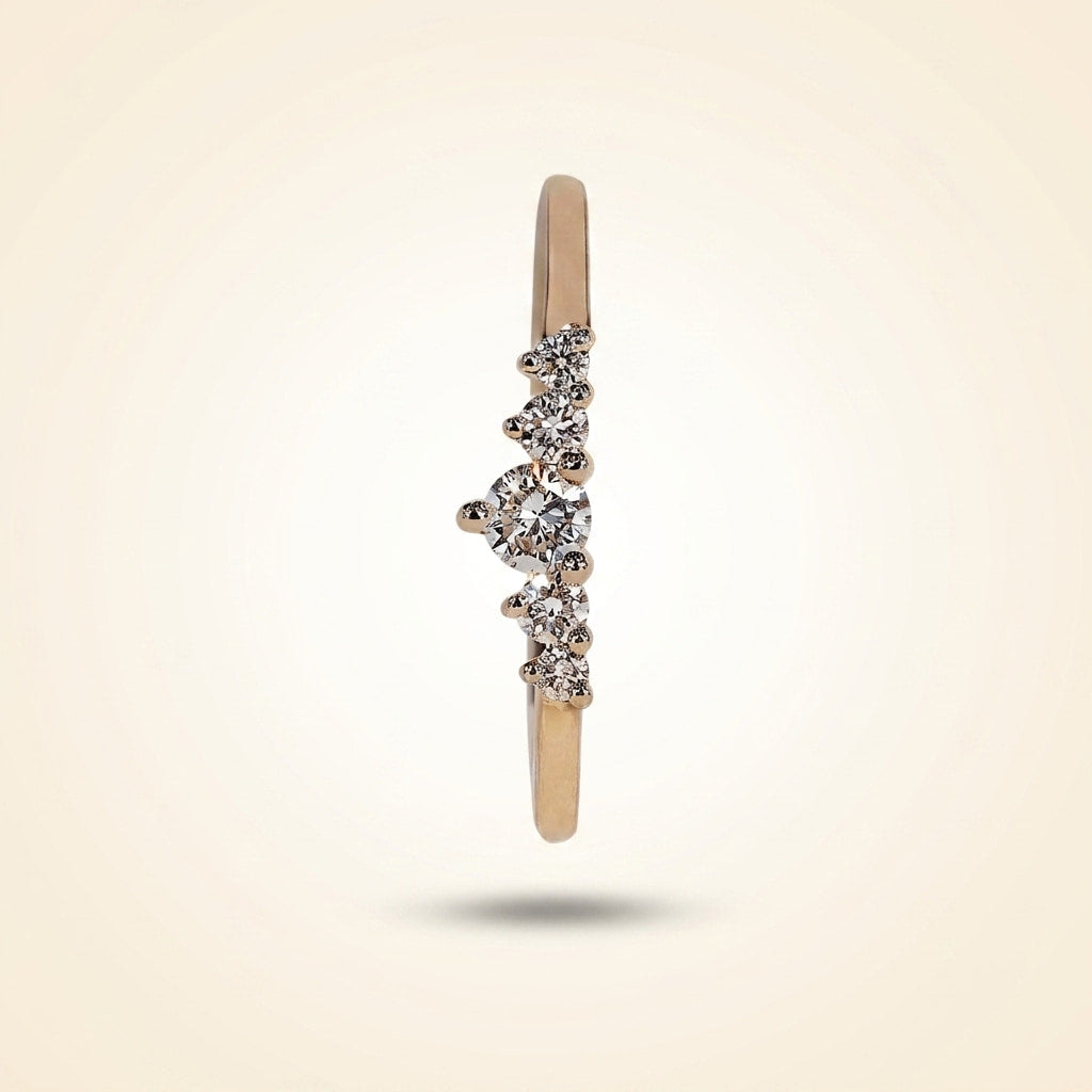 graduated five-stone diamond tiara band in gold