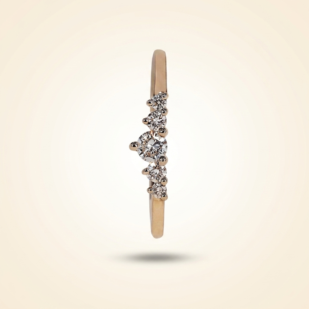 graduated five-stone diamond tiara band in gold