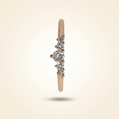 Graduated Five-Stone Diamond Tiara Band in Gold