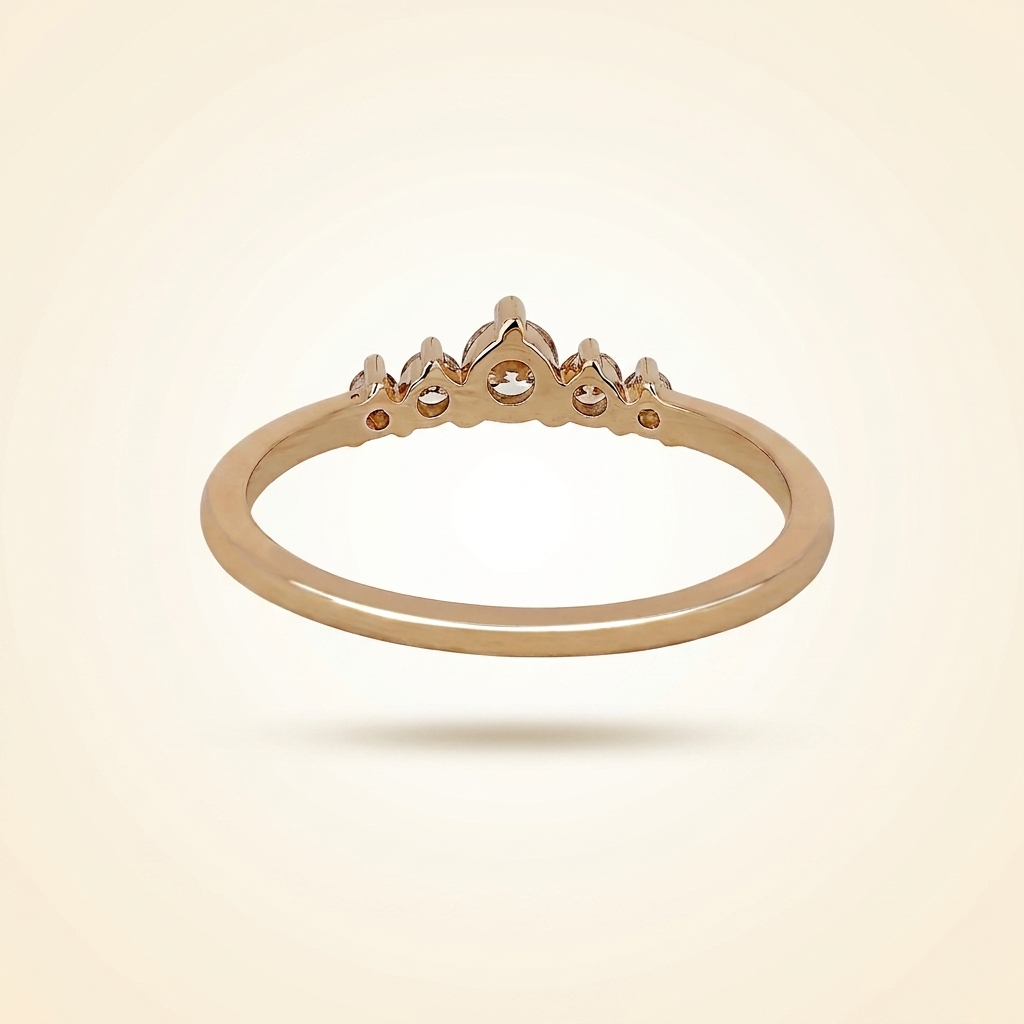 graduated five-stone diamond tiara band in gold