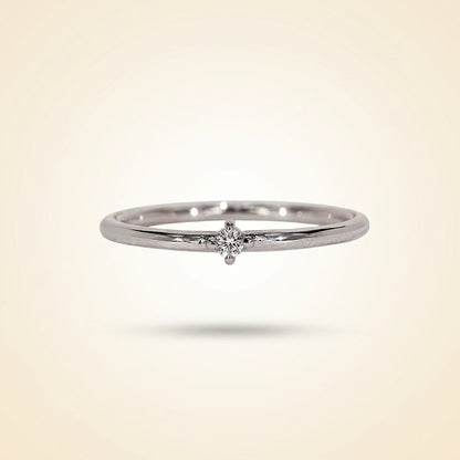 Single-Stone Solitaire Diamond Wedding Band