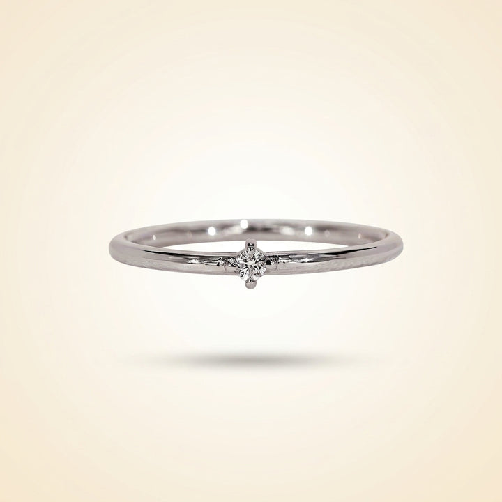 Single-Stone Solitaire Diamond Wedding Band