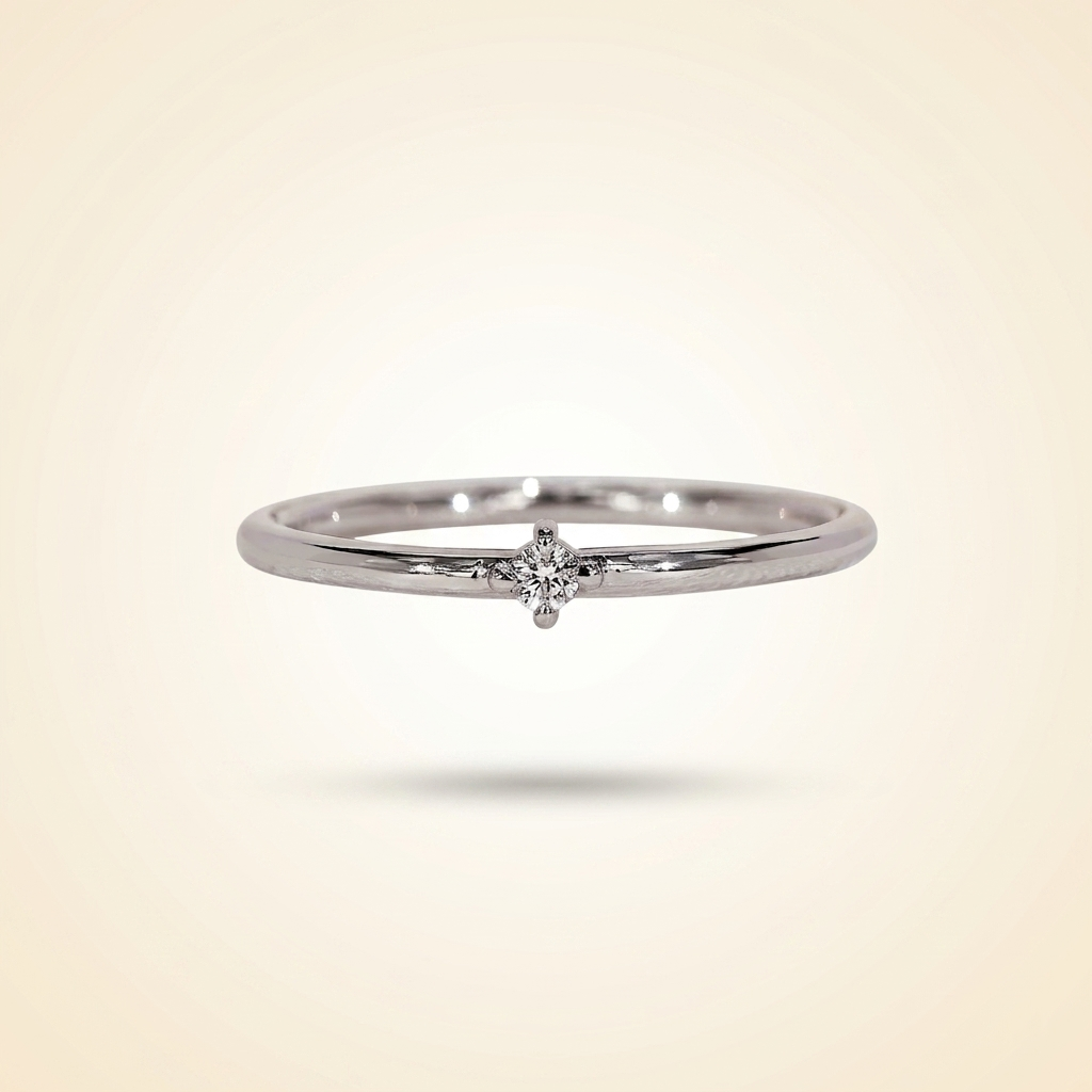 single-stone solitaire diamond wedding band