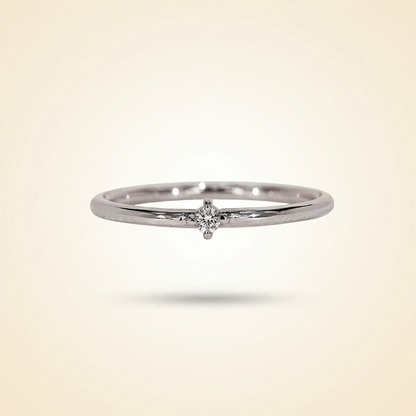Single-Stone Solitaire Diamond Wedding Band