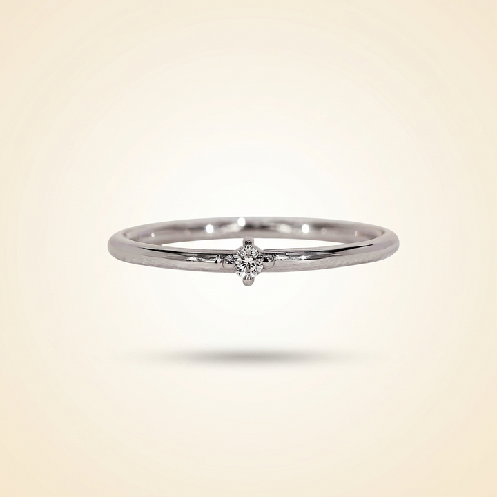 Single-Stone Solitaire Diamond Wedding Band