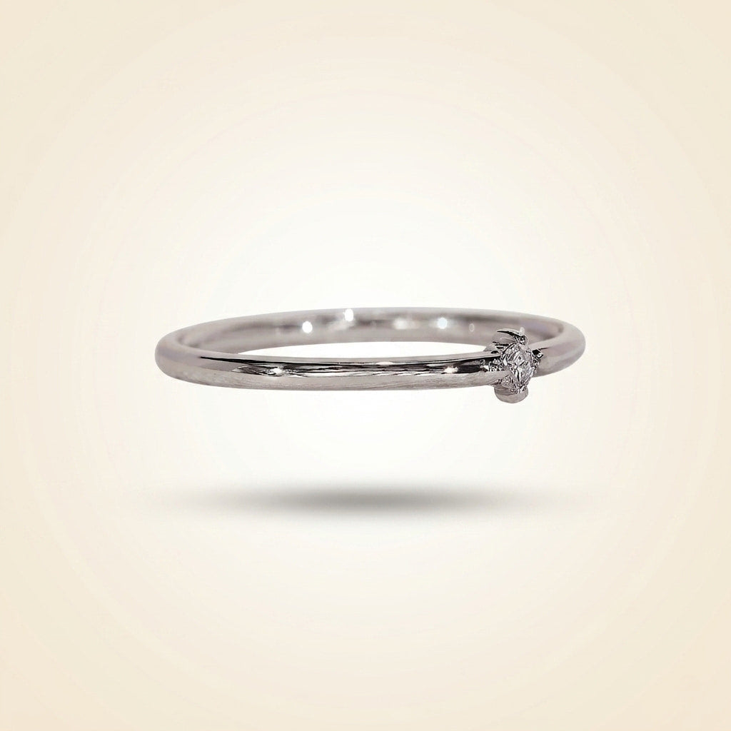 single-stone solitaire diamond wedding band