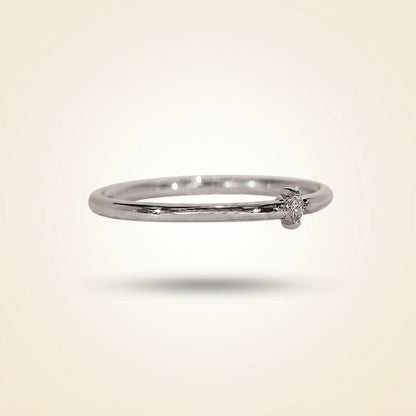 Single-Stone Solitaire Diamond Wedding Band