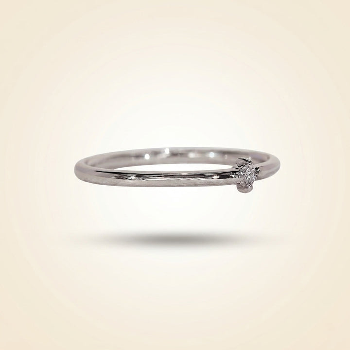 Single-Stone Solitaire Diamond Wedding Band