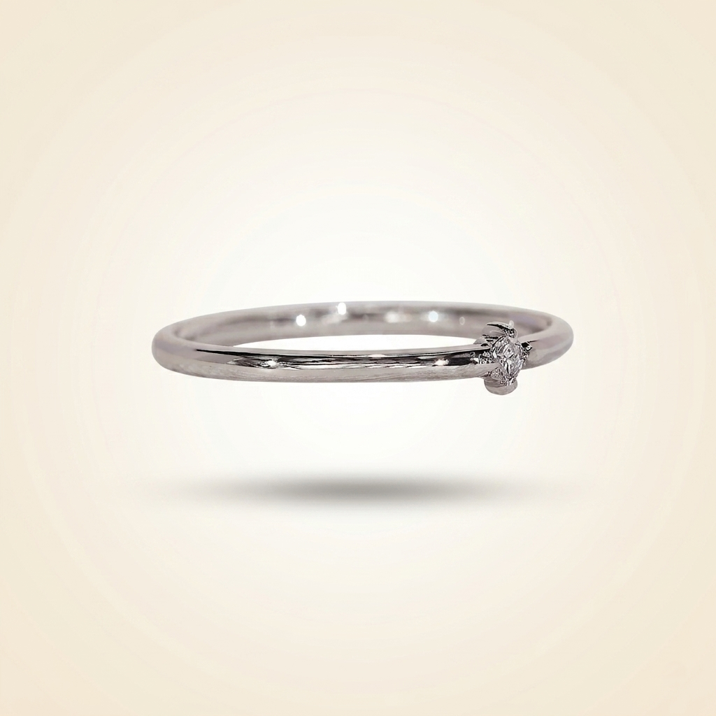 single-stone solitaire diamond wedding band