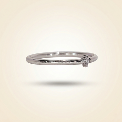 Single-Stone Solitaire Diamond Wedding Band
