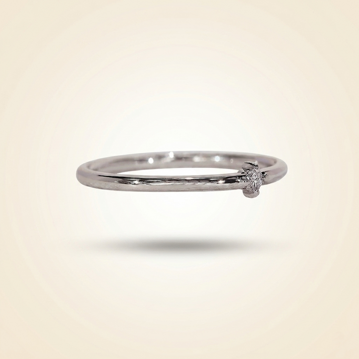 Single-Stone Solitaire Diamond Wedding Band