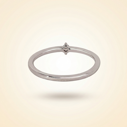Single-Stone Solitaire Diamond Wedding Band