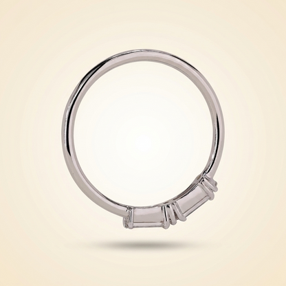 Morse Code Baguette & Round Diamond Band