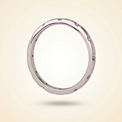 Distant Pavé Round Diamond Wedding Band