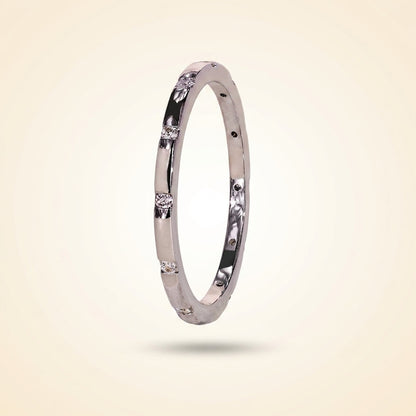 Distant Pavé Round Diamond Wedding Band