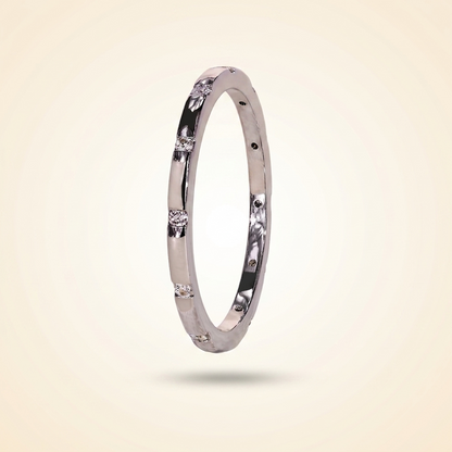 Distant Pavé Round Diamond Wedding Band