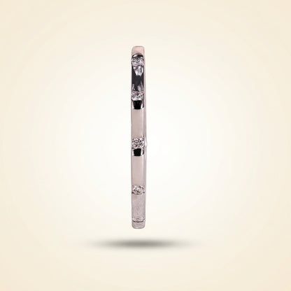 Distant Pavé Round Diamond Wedding Band