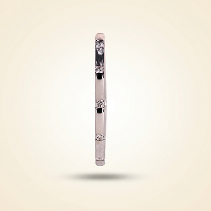 Distant Pavé Round Diamond Wedding Band