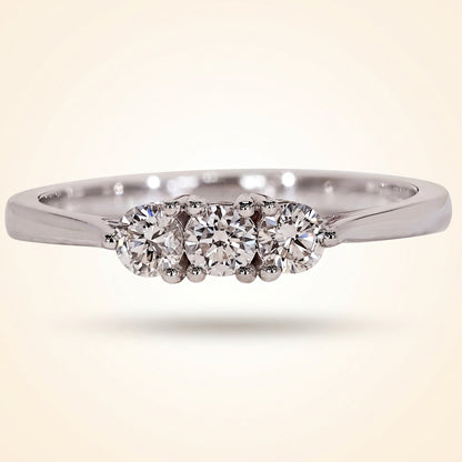 Three-Stone Round Diamond Shared-Prong Band