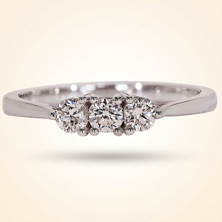 Three-Stone Round Diamond Shared-Prong Band