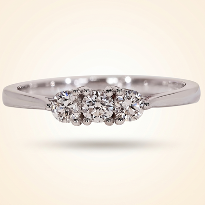 Three-Stone Round Diamond Shared-Prong Band