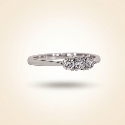 Three-Stone Round Diamond Shared-Prong Band