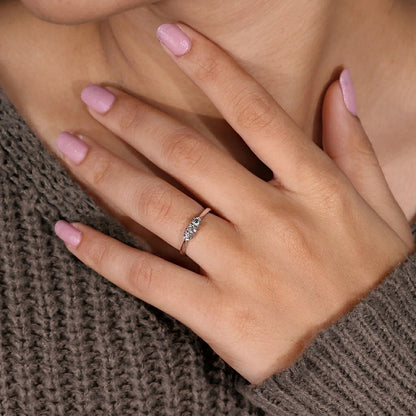 Three-Stone Round Diamond Shared-Prong Band