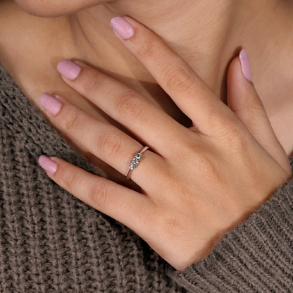 Three-Stone Round Diamond Shared-Prong Band