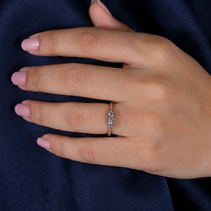 Three-Stone Round Diamond Shared-Prong Band