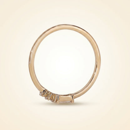 Horizontal Baguette and Round Diamond Asymmetric Cluster Band