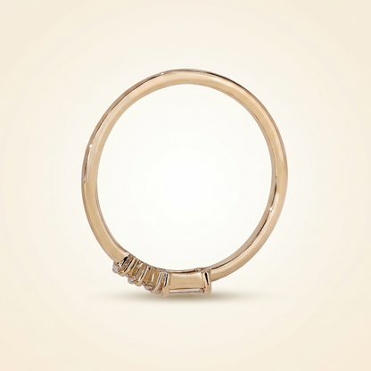 Horizontal Baguette and Round Diamond Asymmetric Cluster Band