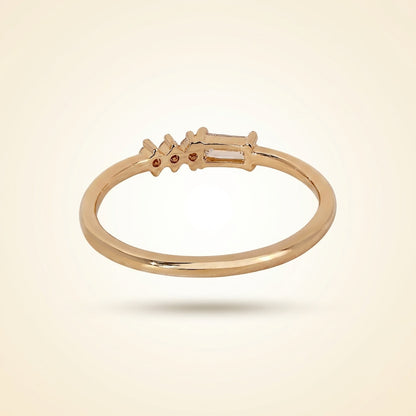 Horizontal Baguette and Round Diamond Asymmetric Cluster Band