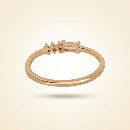 Horizontal Baguette and Round Diamond Asymmetric Cluster Band