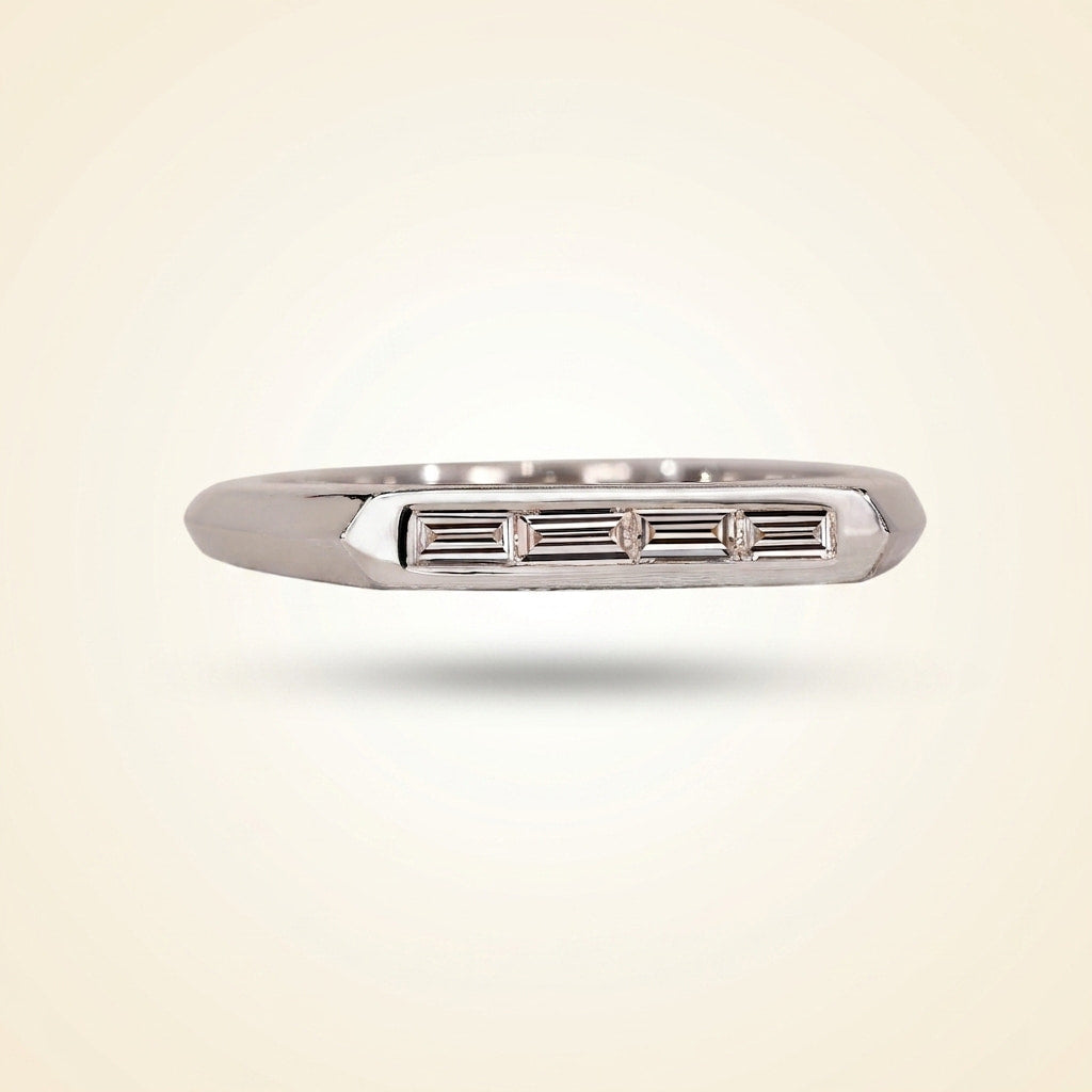 horizontal channel-set straight baguette diamond band