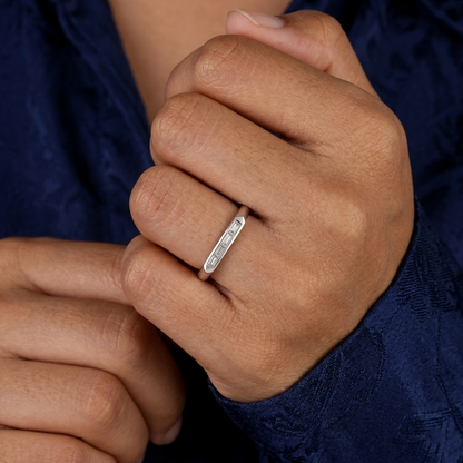 Horizontal Channel-Set Straight Baguette Diamond Band