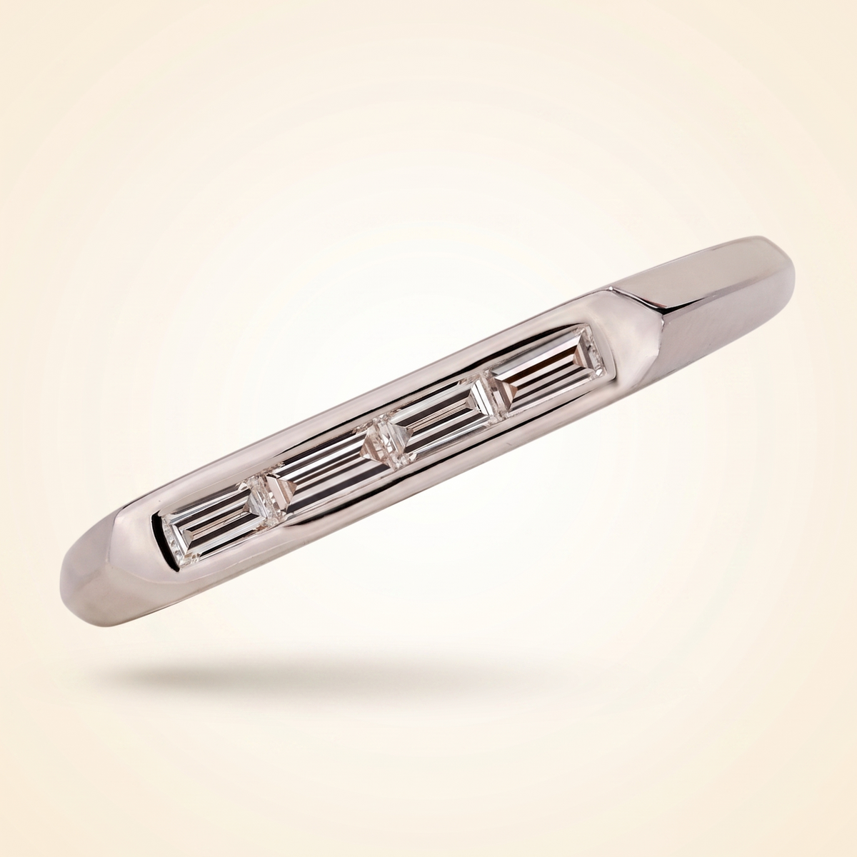 horizontal channel-set straight baguette diamond band